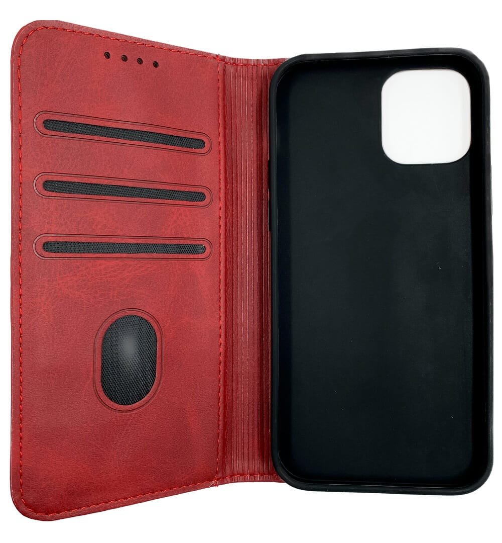 iPhone 12 / 12 Pro Lompakko Suojakotelo Punainen