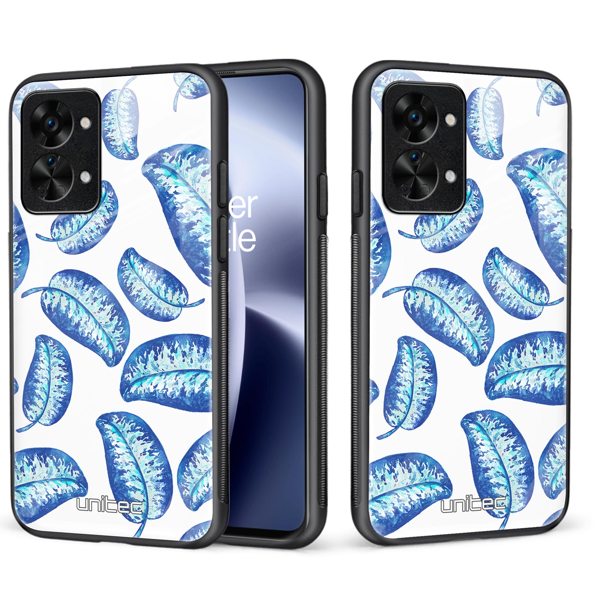 OnePlus Nord 2T 5G Unitec suojakuori, Blue leaves