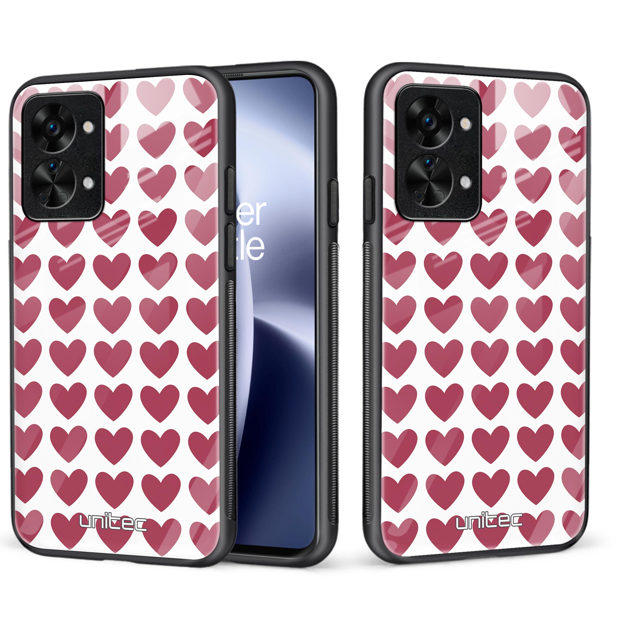 OnePlus Nord 2T 5G Unitec suojakuori, Red hearts