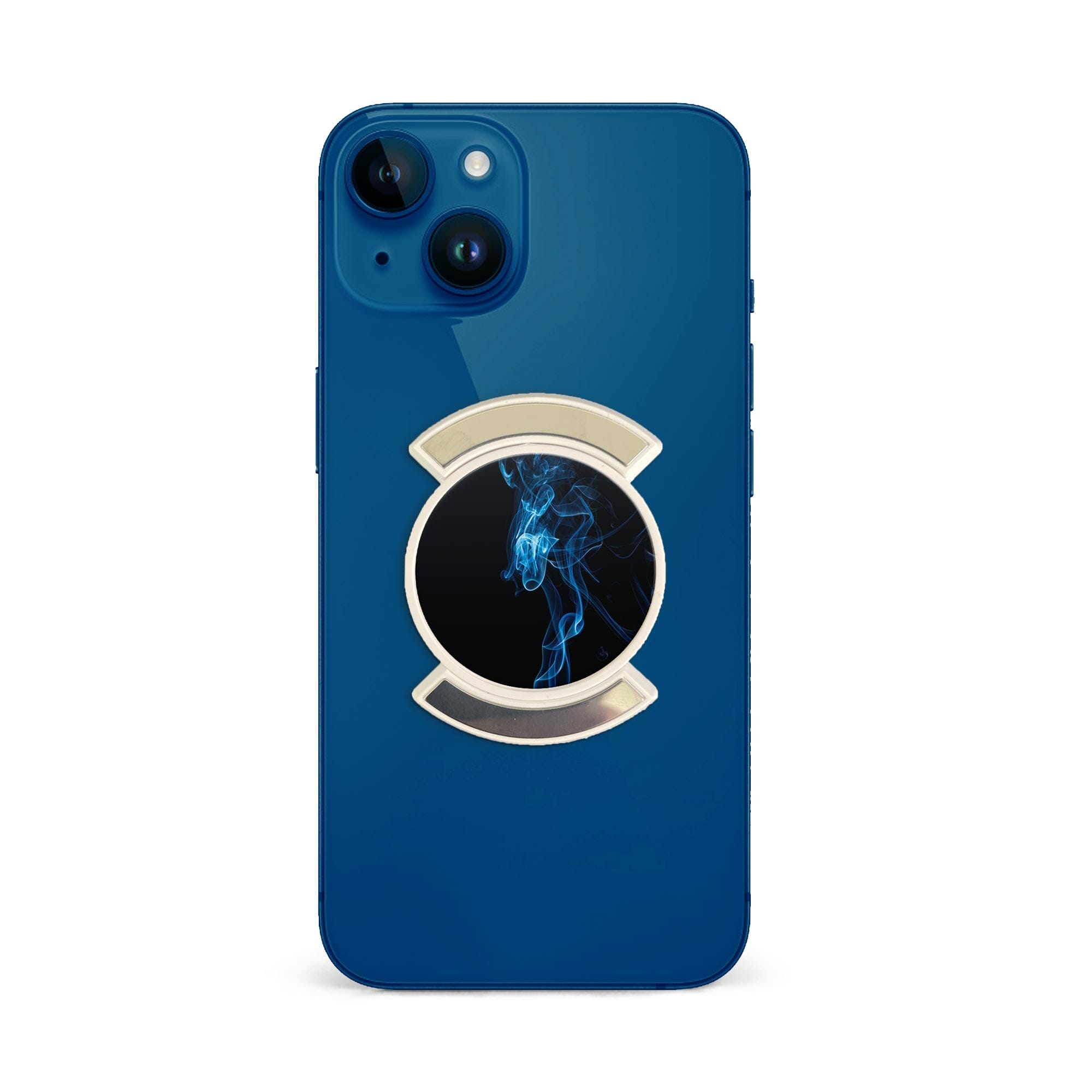 Telefonhållare, Blå rök på svart - Vit