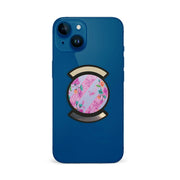 Telefonhållare, Blommig Canvas - Svart