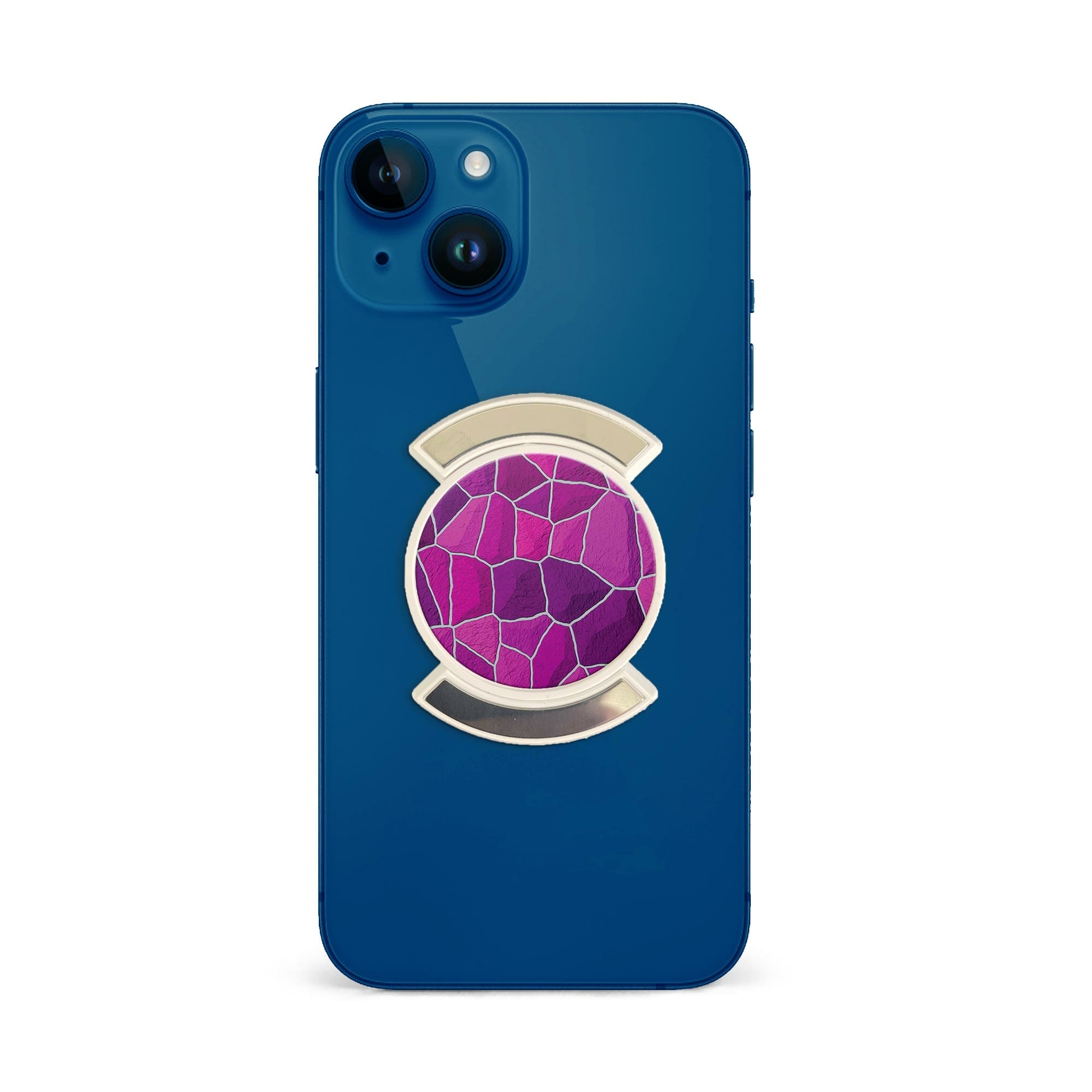 Telefonhållare, Rosa Mönster - Vit