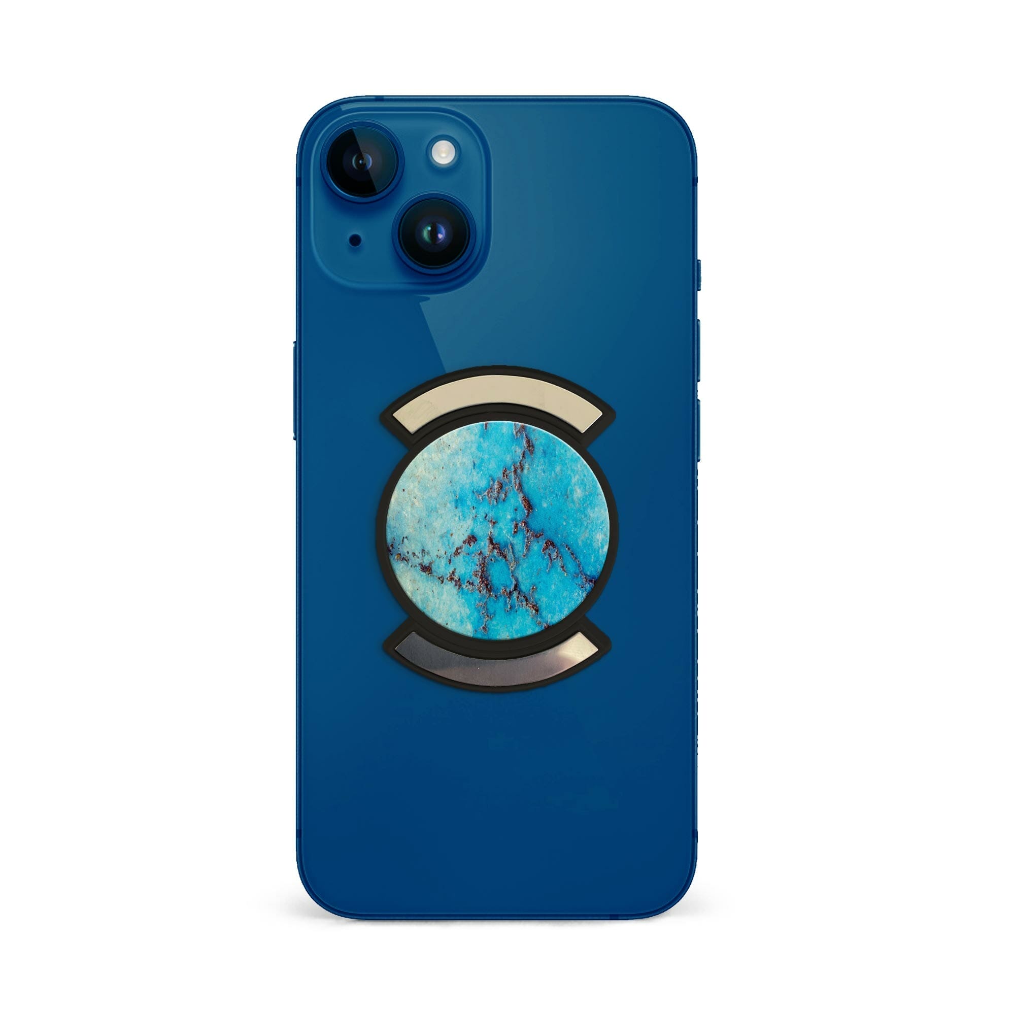 Telefonhållare, Turkos Marmor - Svart