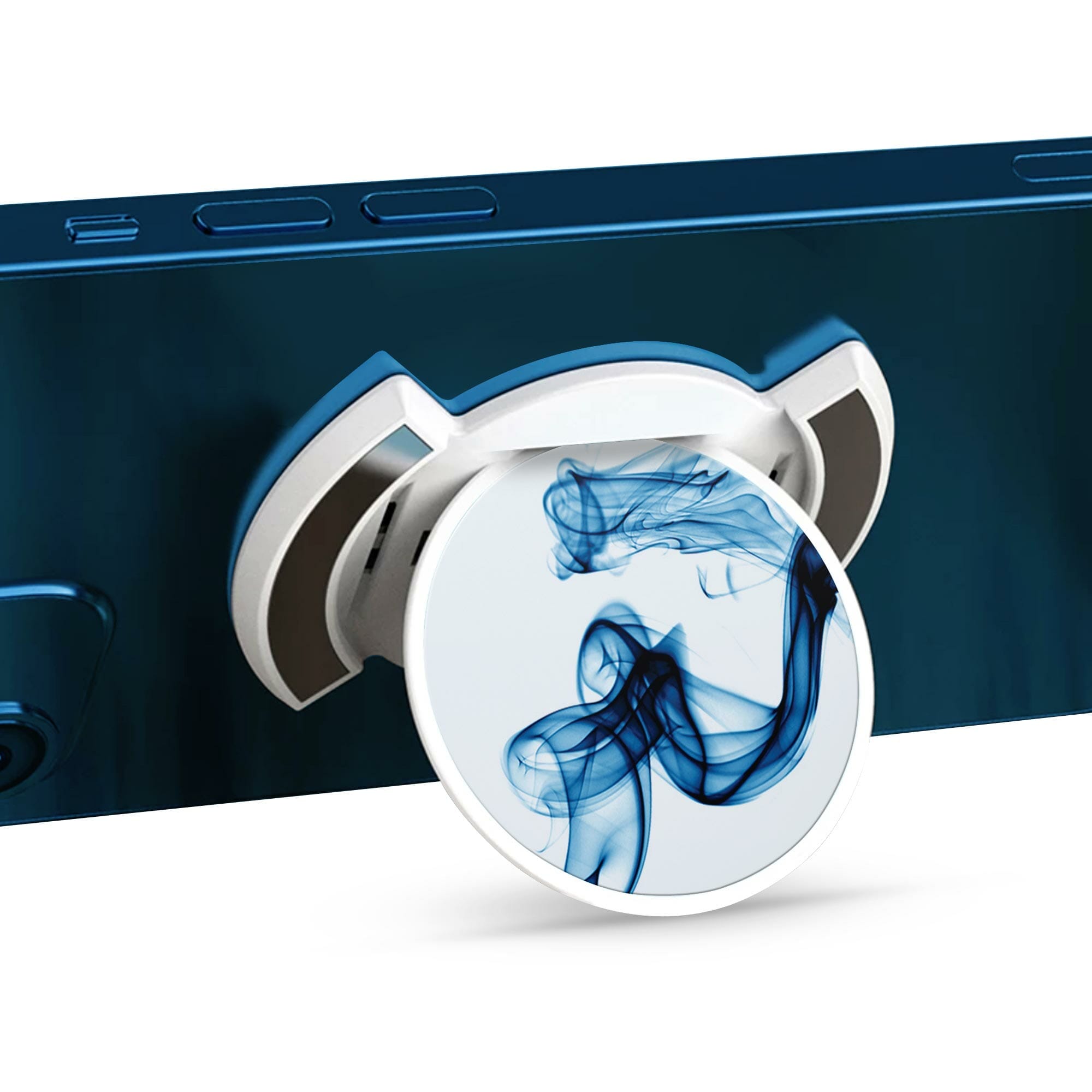 Telefonhållare, Blå rök på vitt - Vit