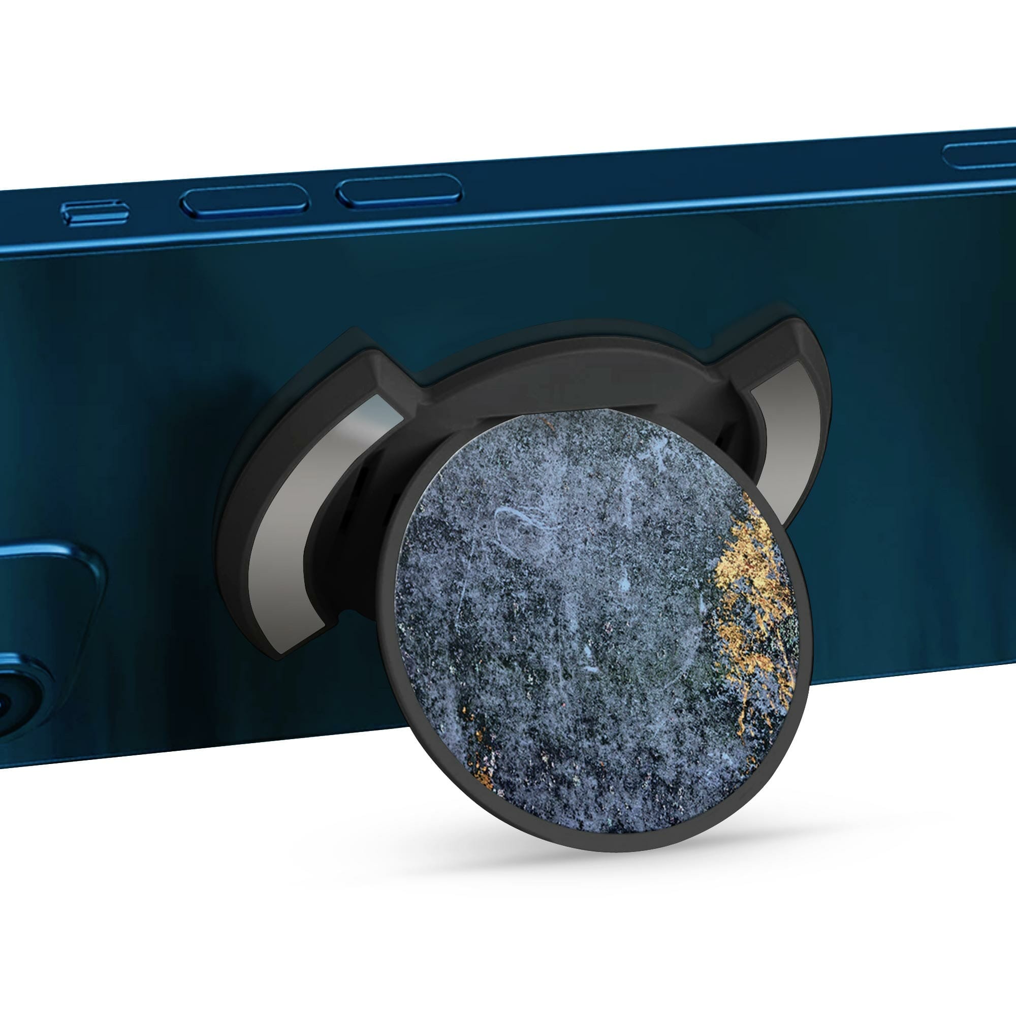 Telefonhållare, Guld På Granit - Svart