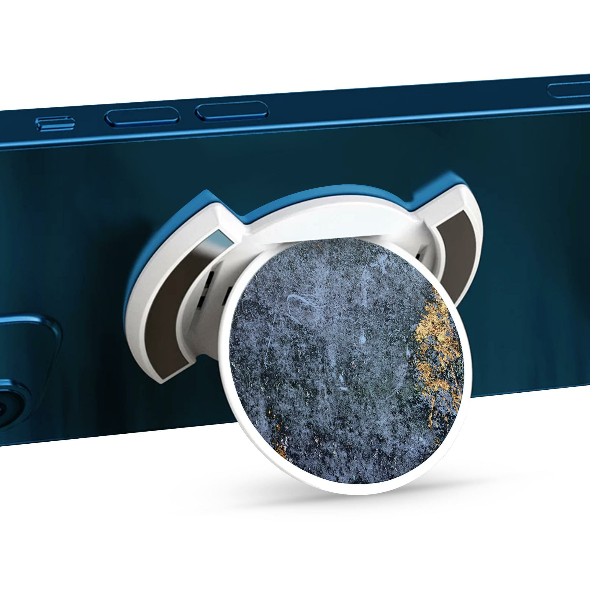 Telefonhållare, Guld På Granit - Vit