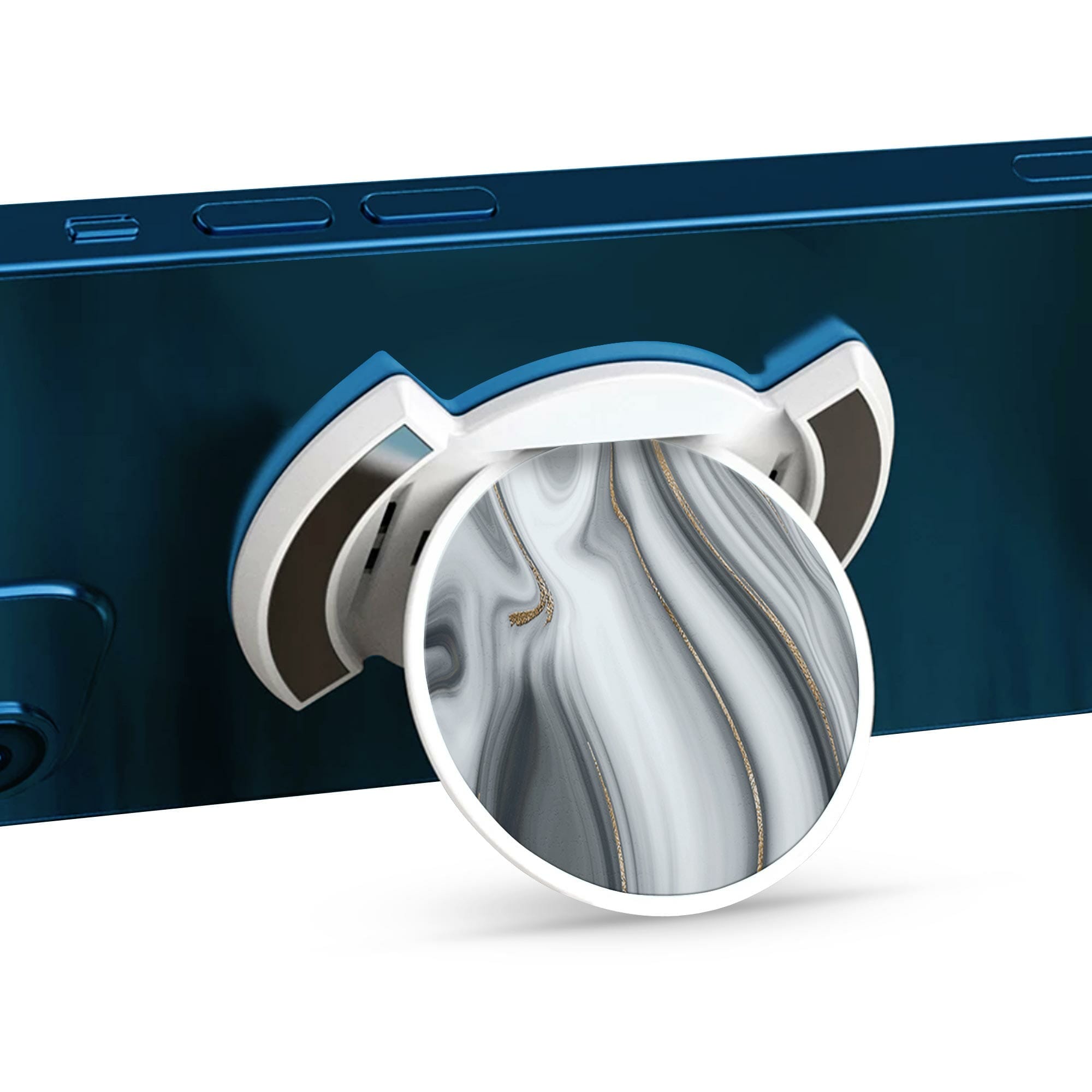 Telefonhållare, Guldglitter - Vit