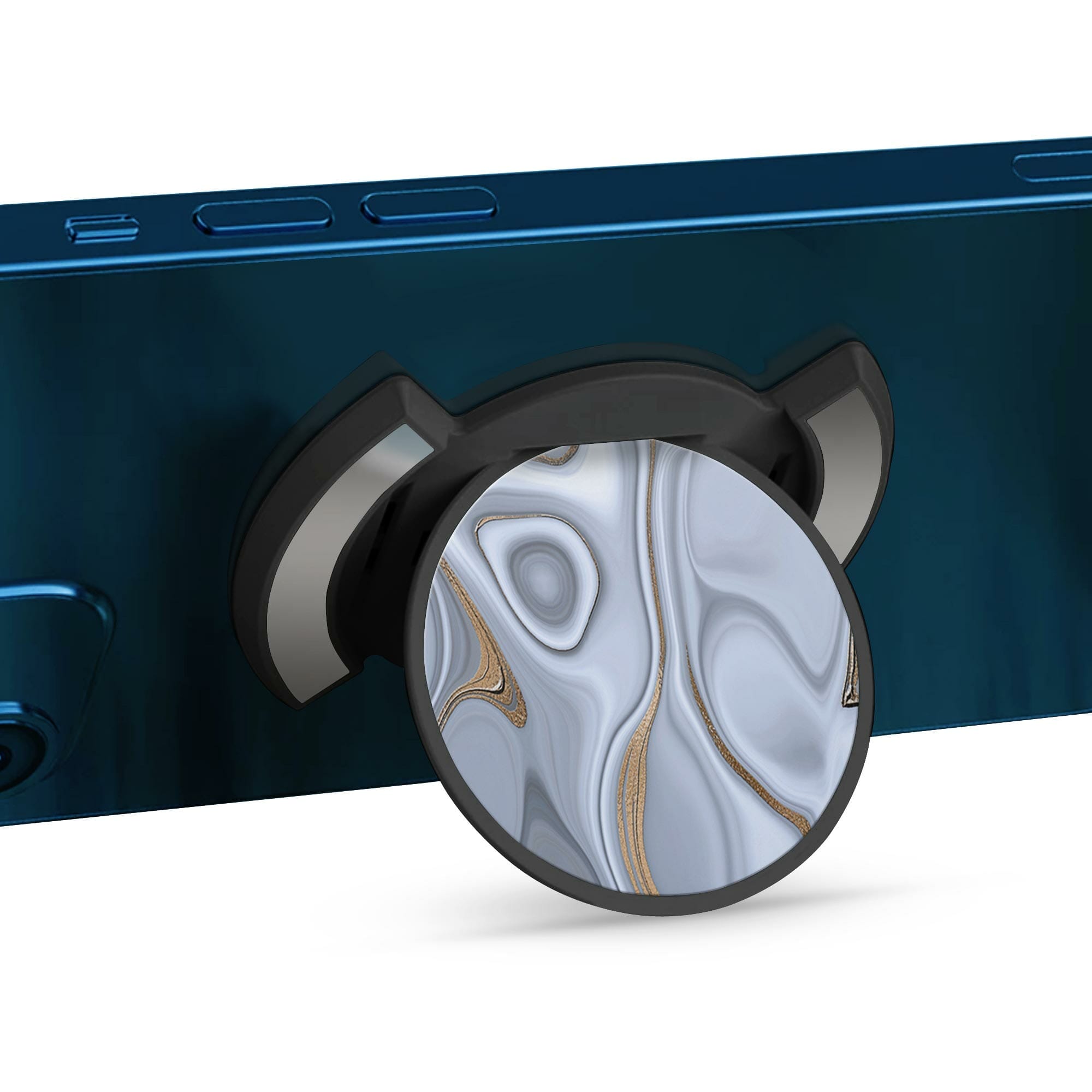 Telefonhållare, Guld- och Silverfärgad Slinga - Svart