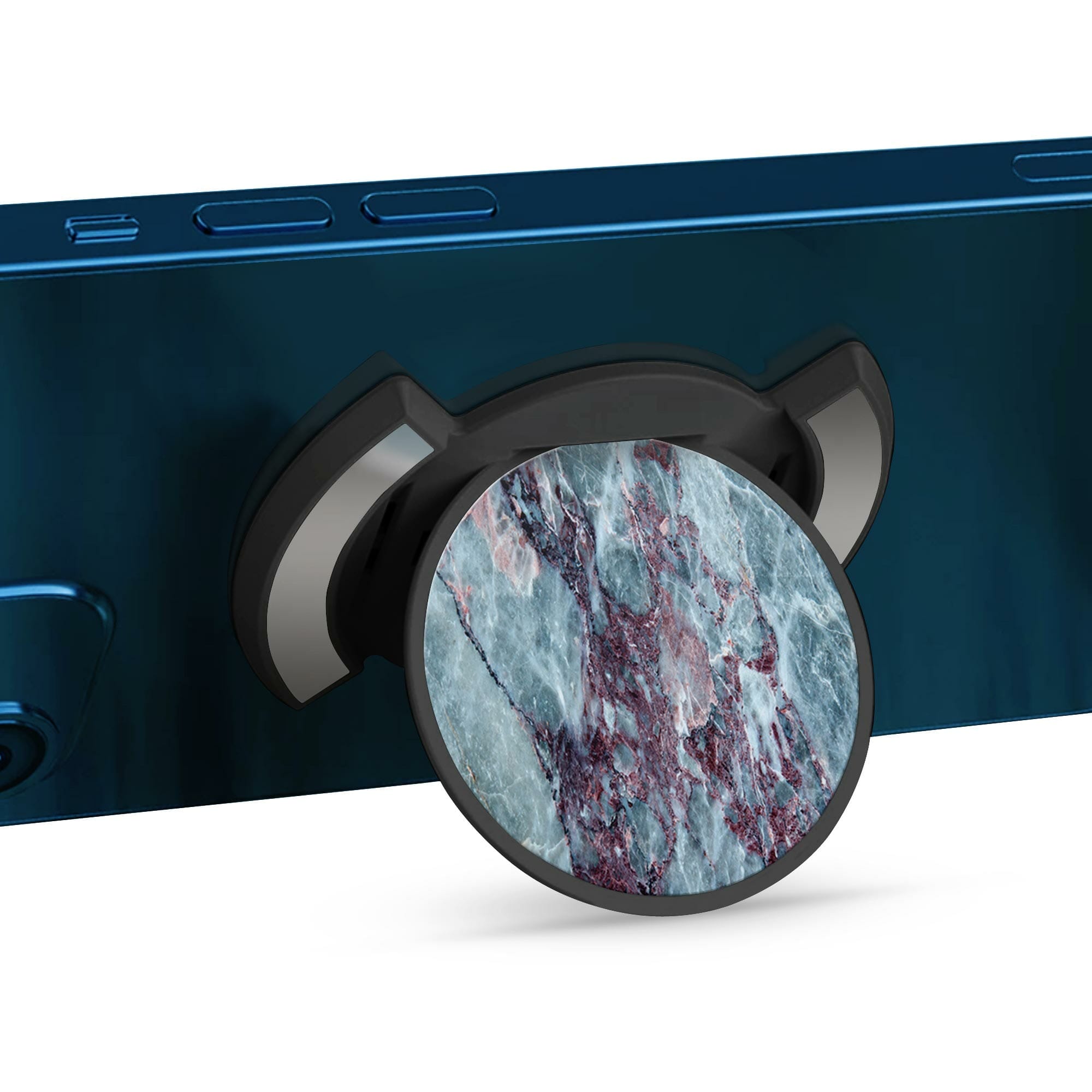 Telefonhållare, Marmor med Röd - Svart