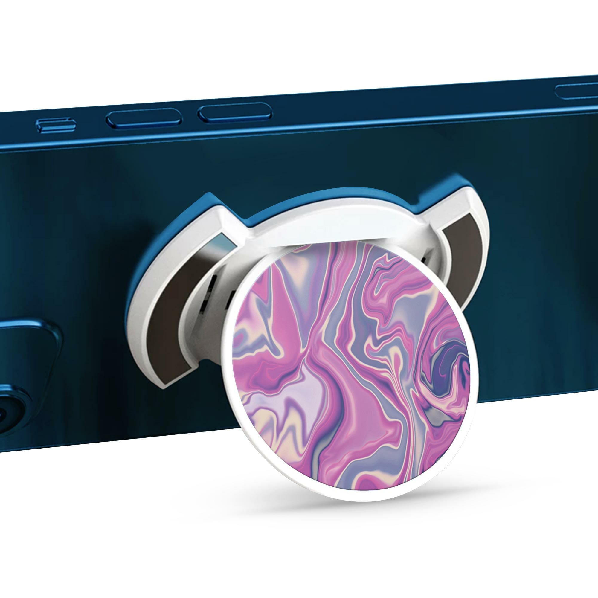 Telefonhållare, Rosa Kromeffekt - Vit