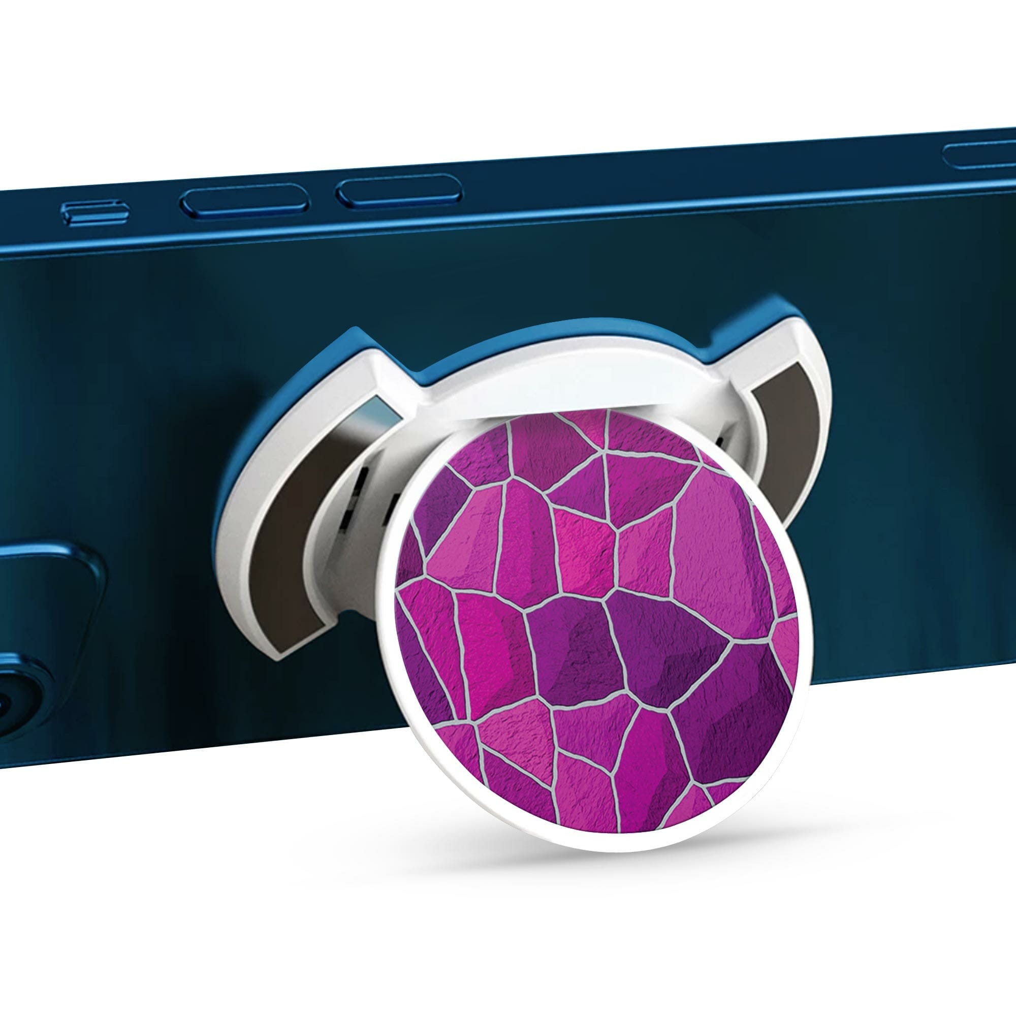 Telefonhållare, Rosa Mönster - Vit