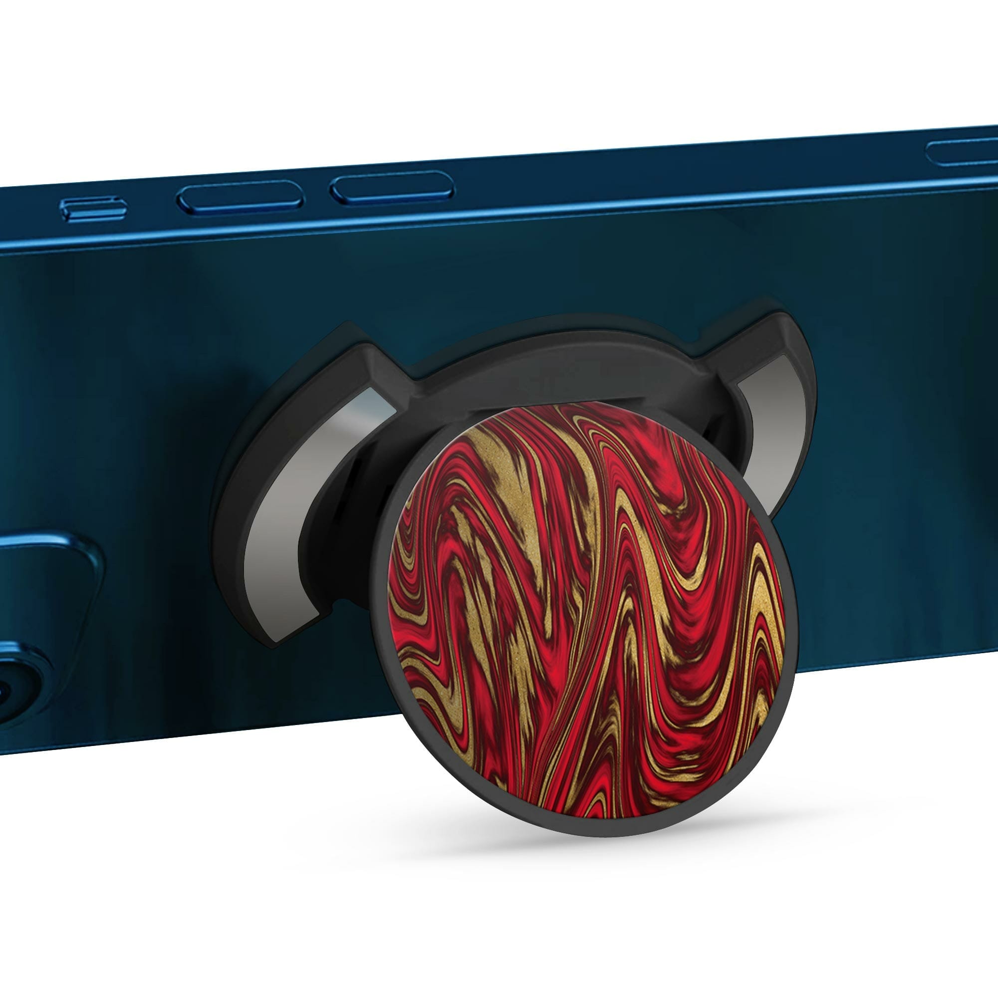 Telefonhållare, Röd Guld Vågor - Svart