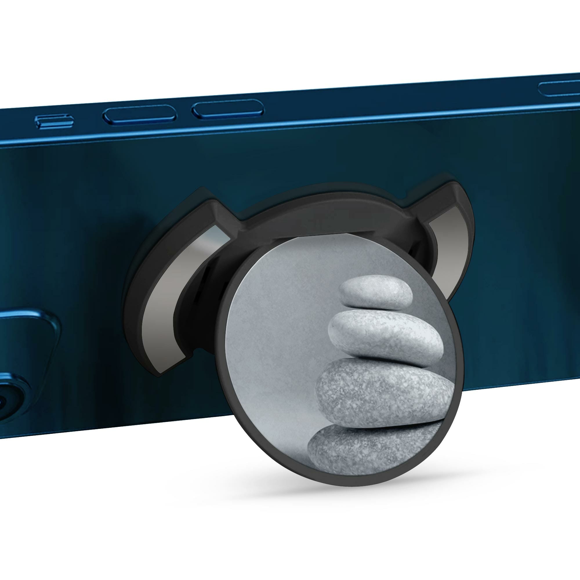 Telefonhållare, Avslappnande Stenar - Svart