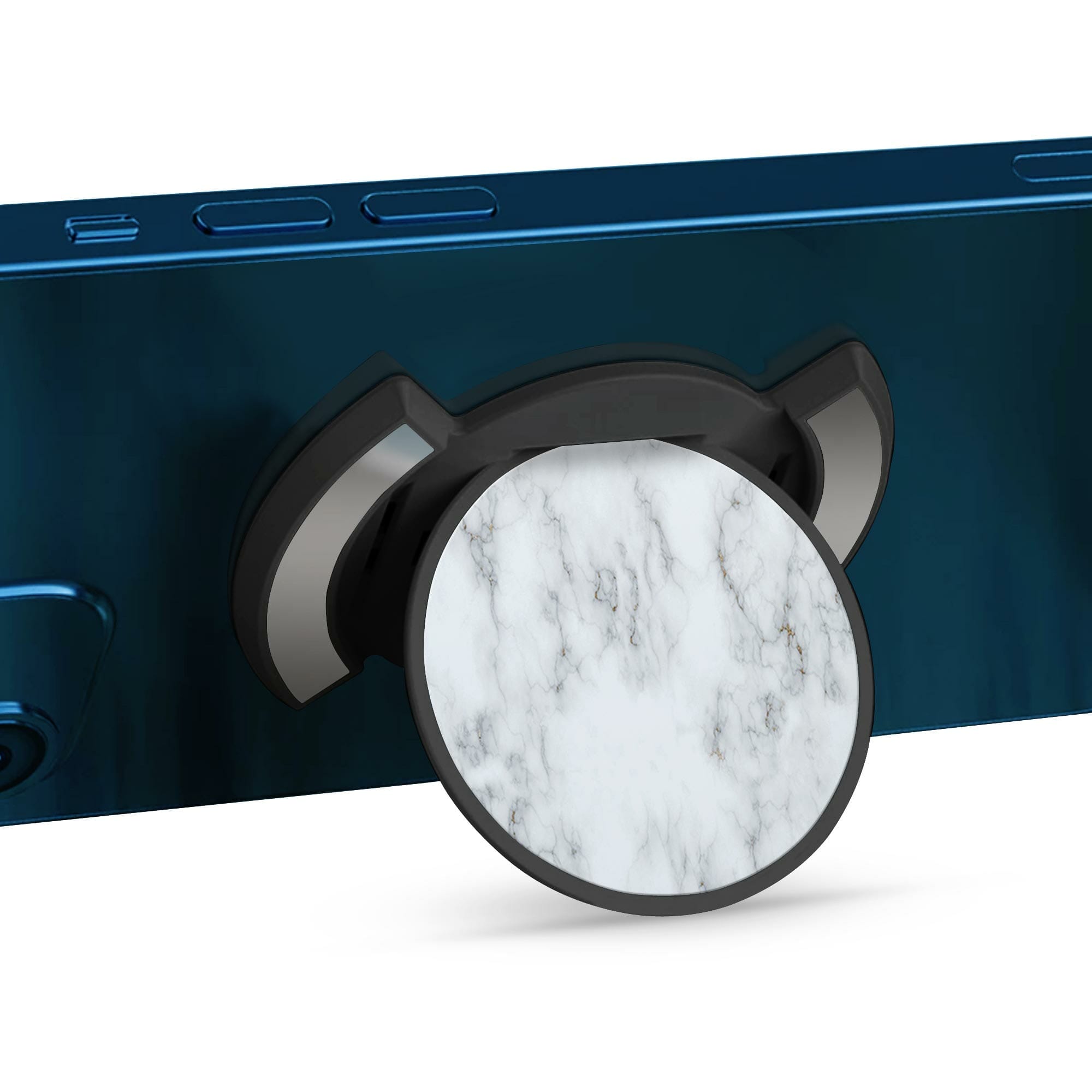 Telefonhållare, Vit Marmor - Svart