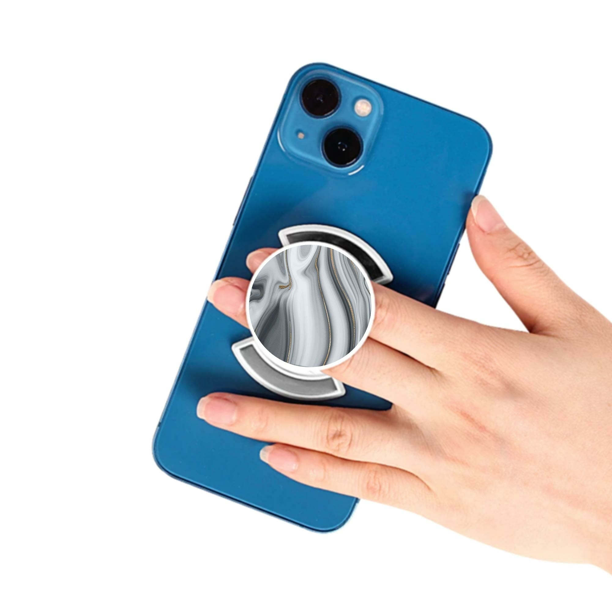 Telefonhållare, Guldglitter - Vit