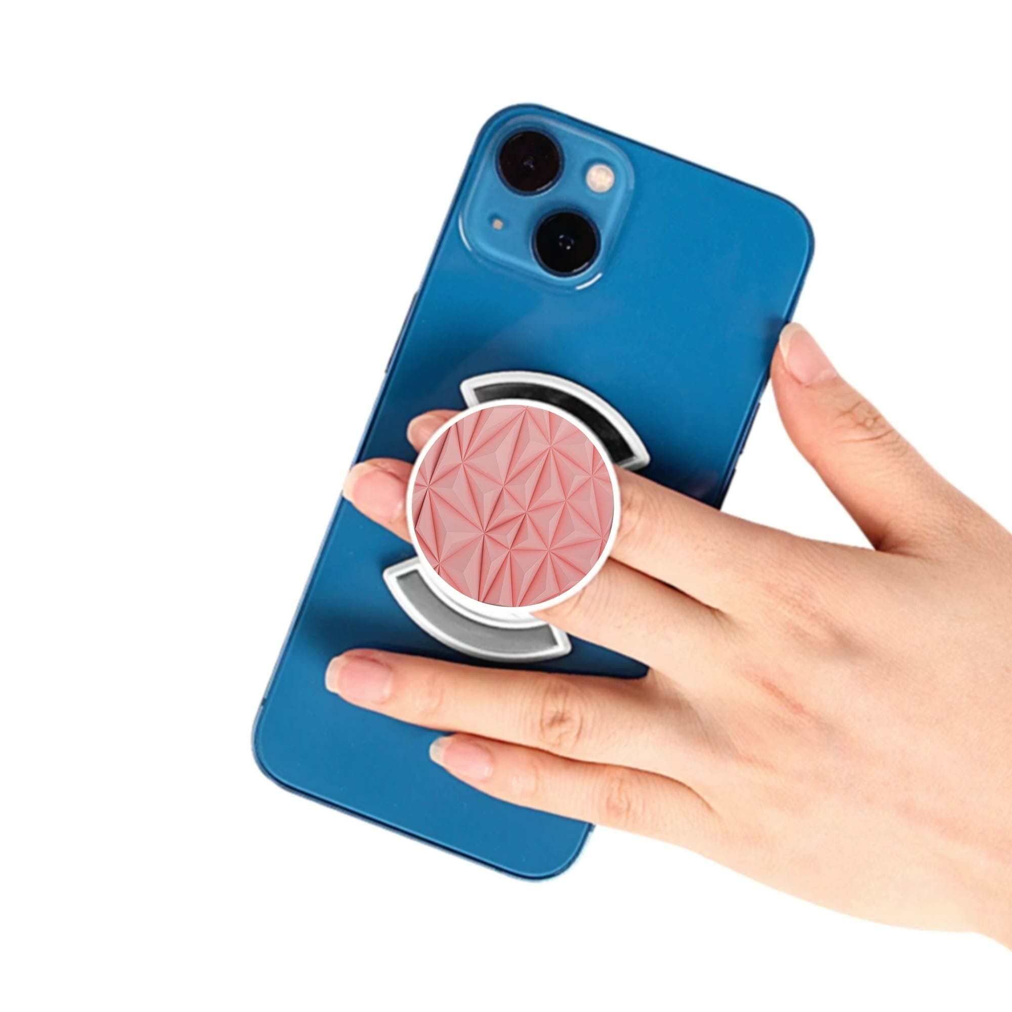 Puhelinpidike, Salmon Pink Shapes - Valkoinen