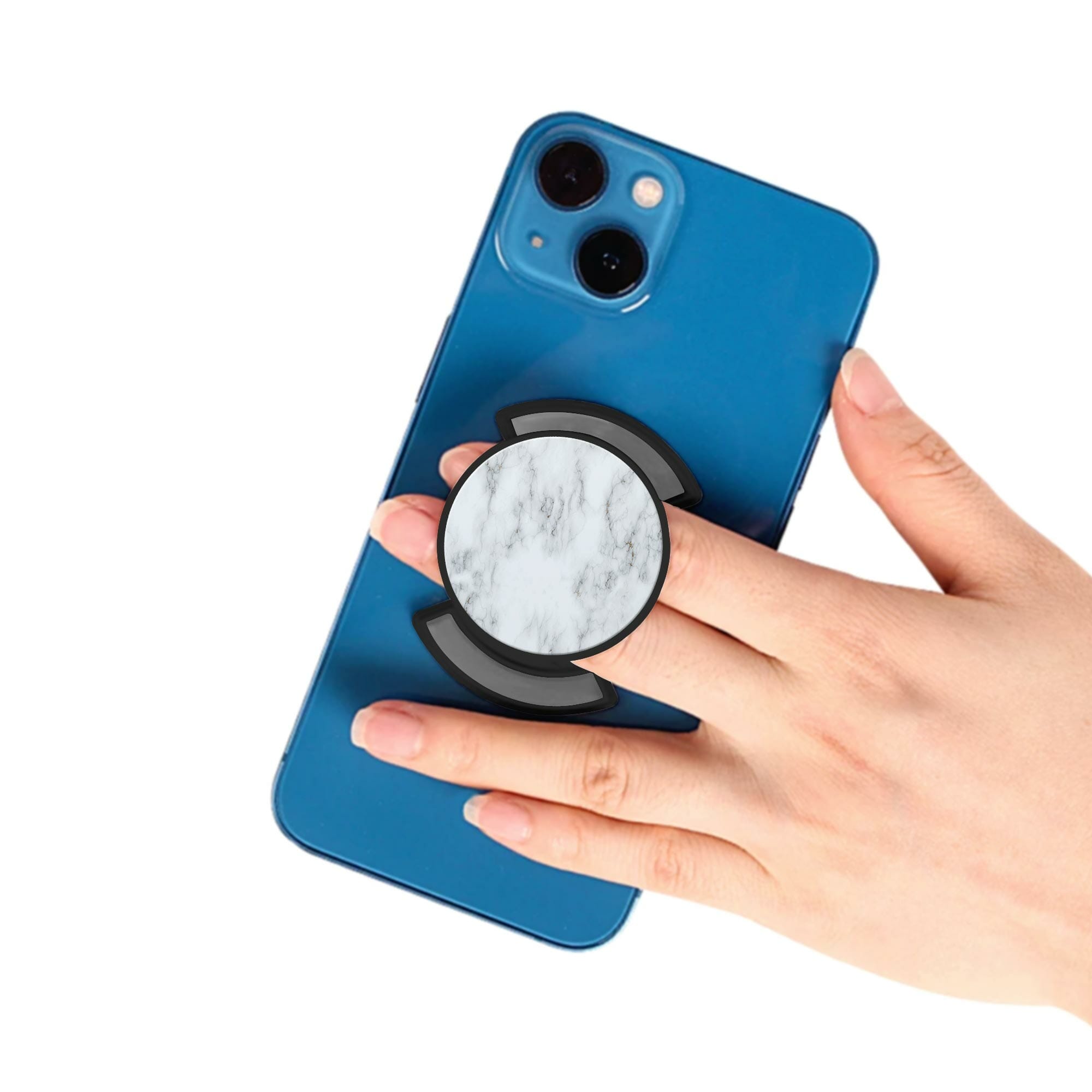 Telefonhållare, Vit Marmor - Svart