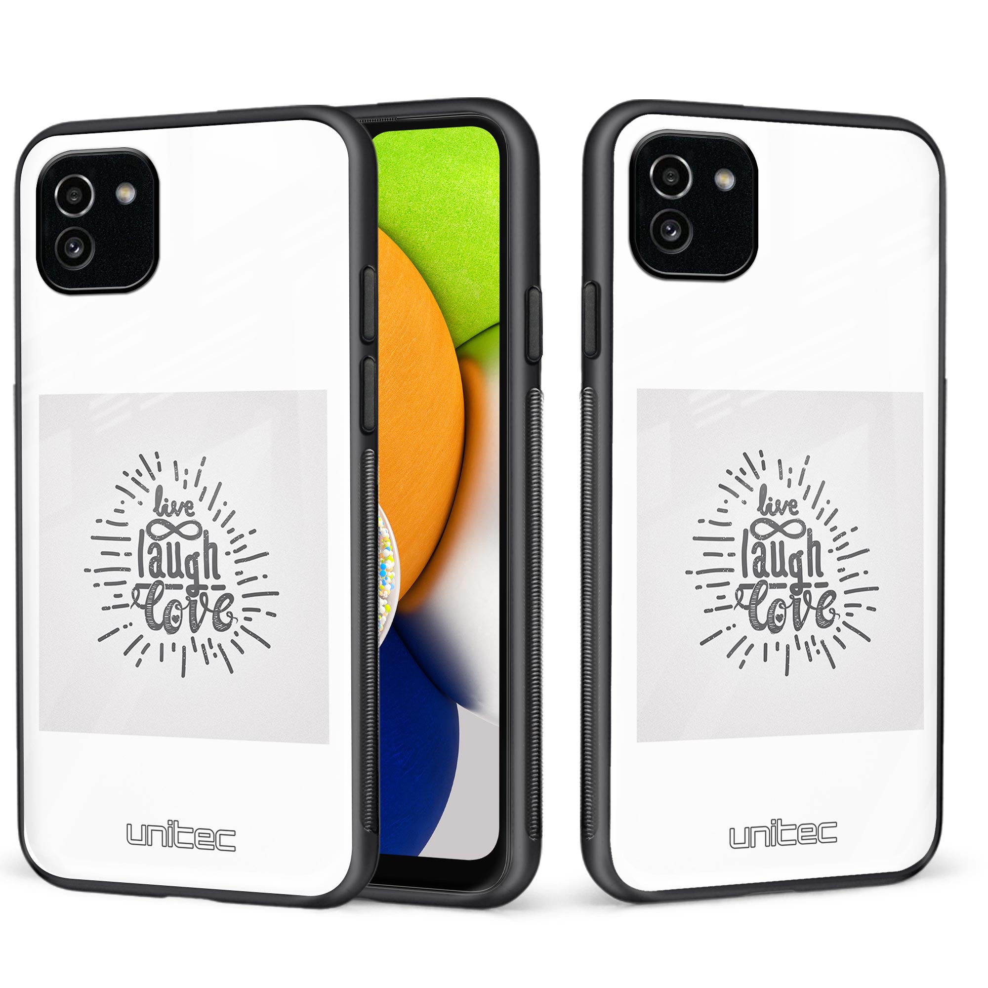 Samsung Galaxy A03 Unitec suojakuori, Live laugh love