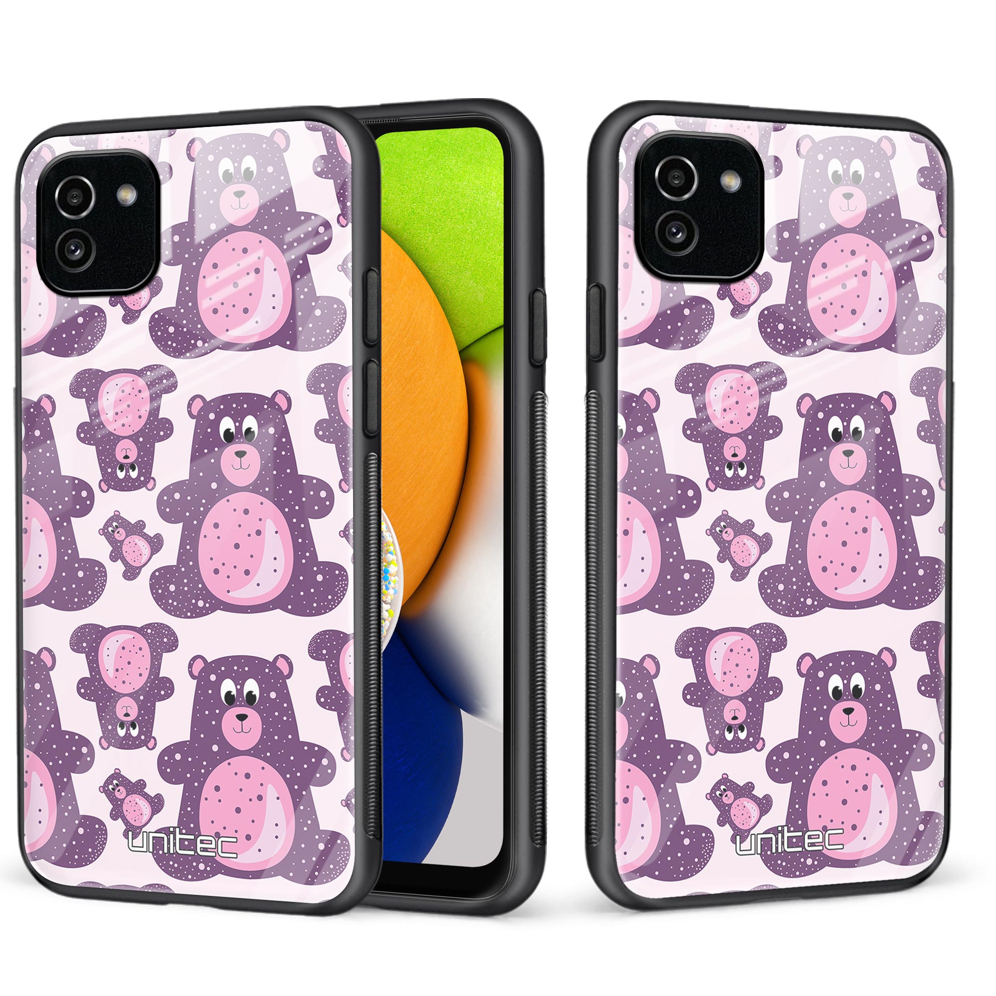 Samsung Galaxy A03 Unitec suojakuori, Purple teddy bear