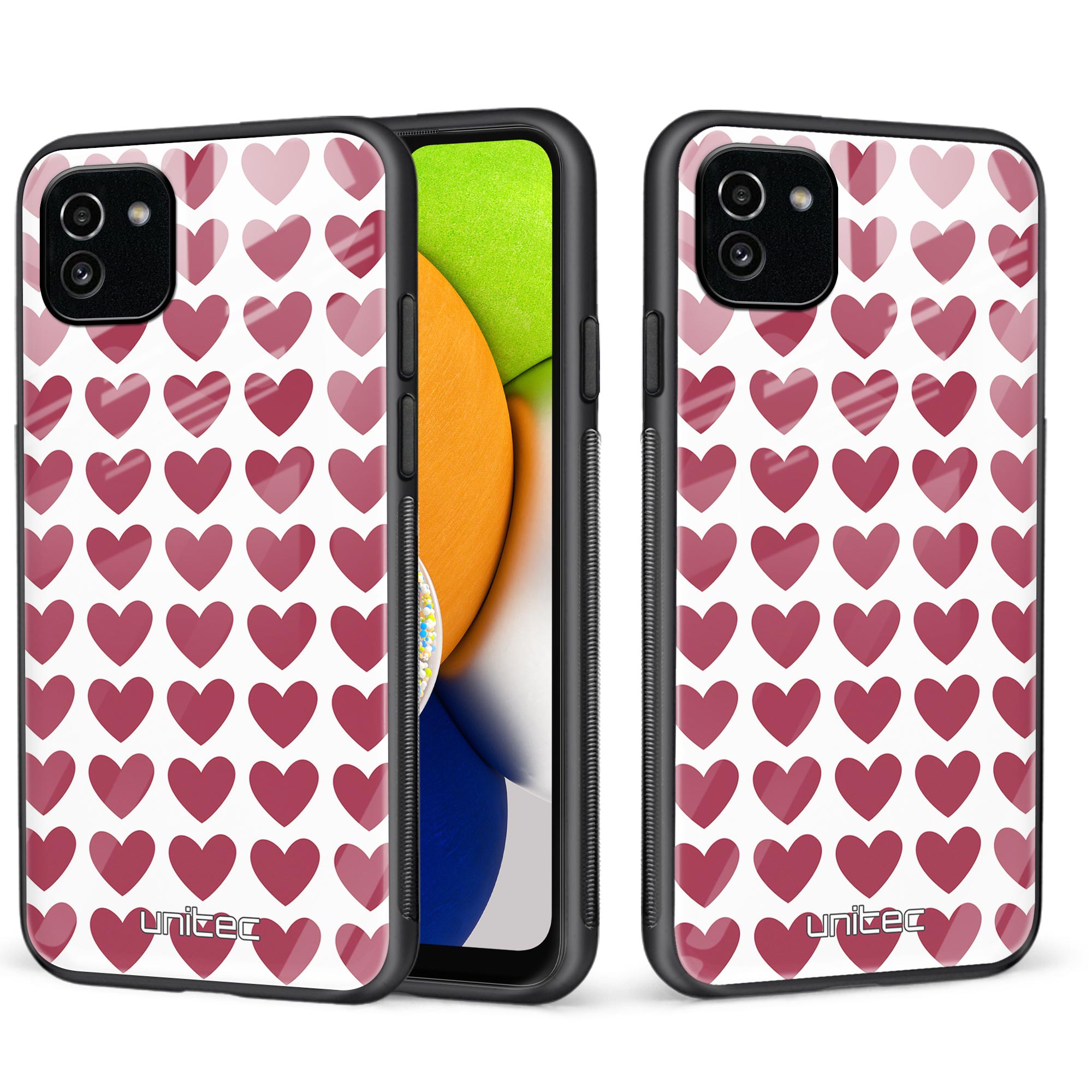 Samsung Galaxy A03 Unitec suojakuori, Red hearts