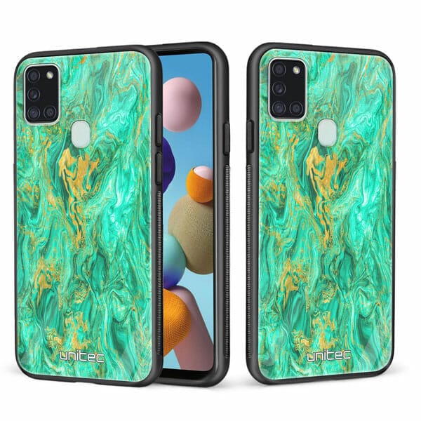 Samsung Galaxy A21s unitec suojakuori 2 Aqua Mint
