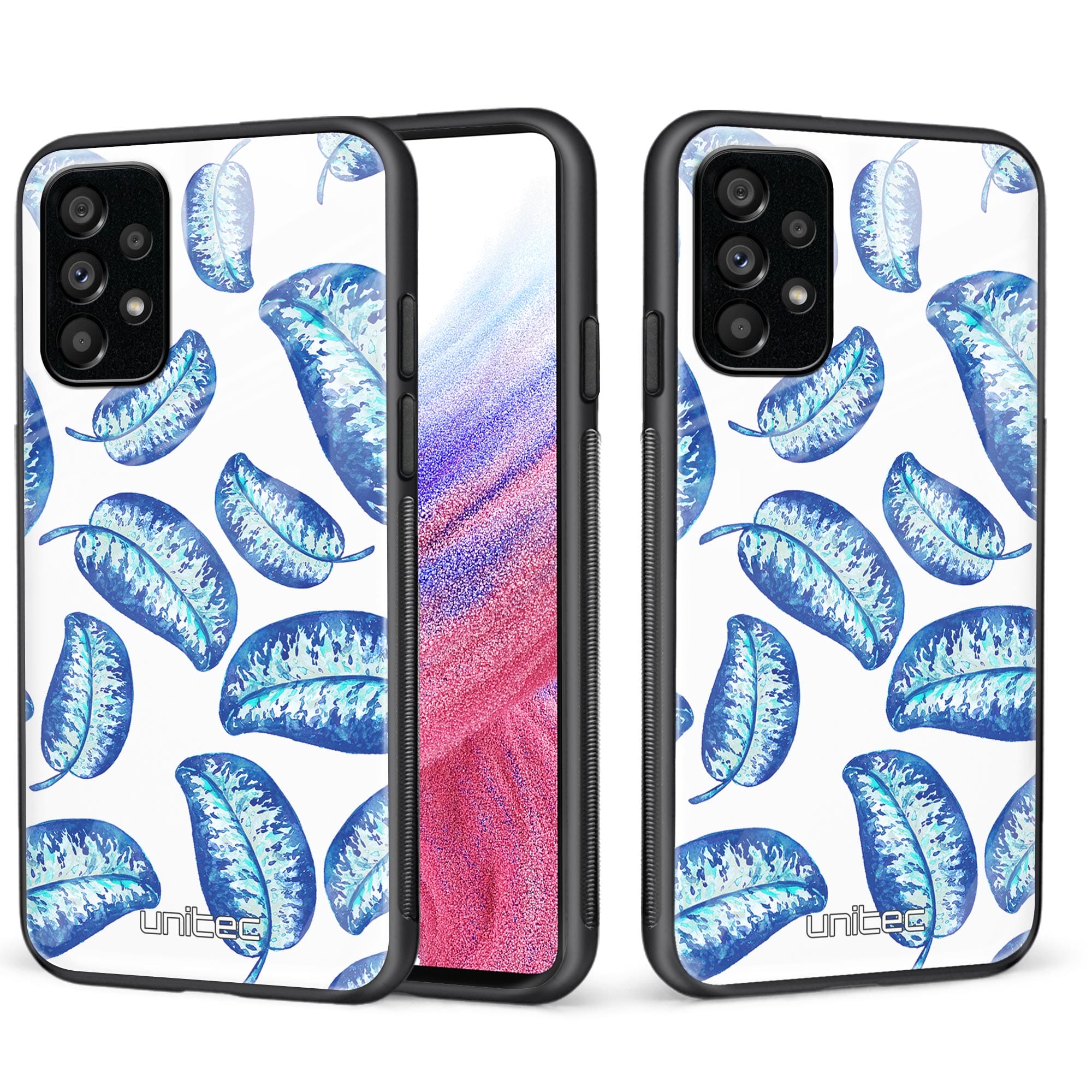 Samsung Galaxy A53 5G Unitec skyddsskal, Blå löv