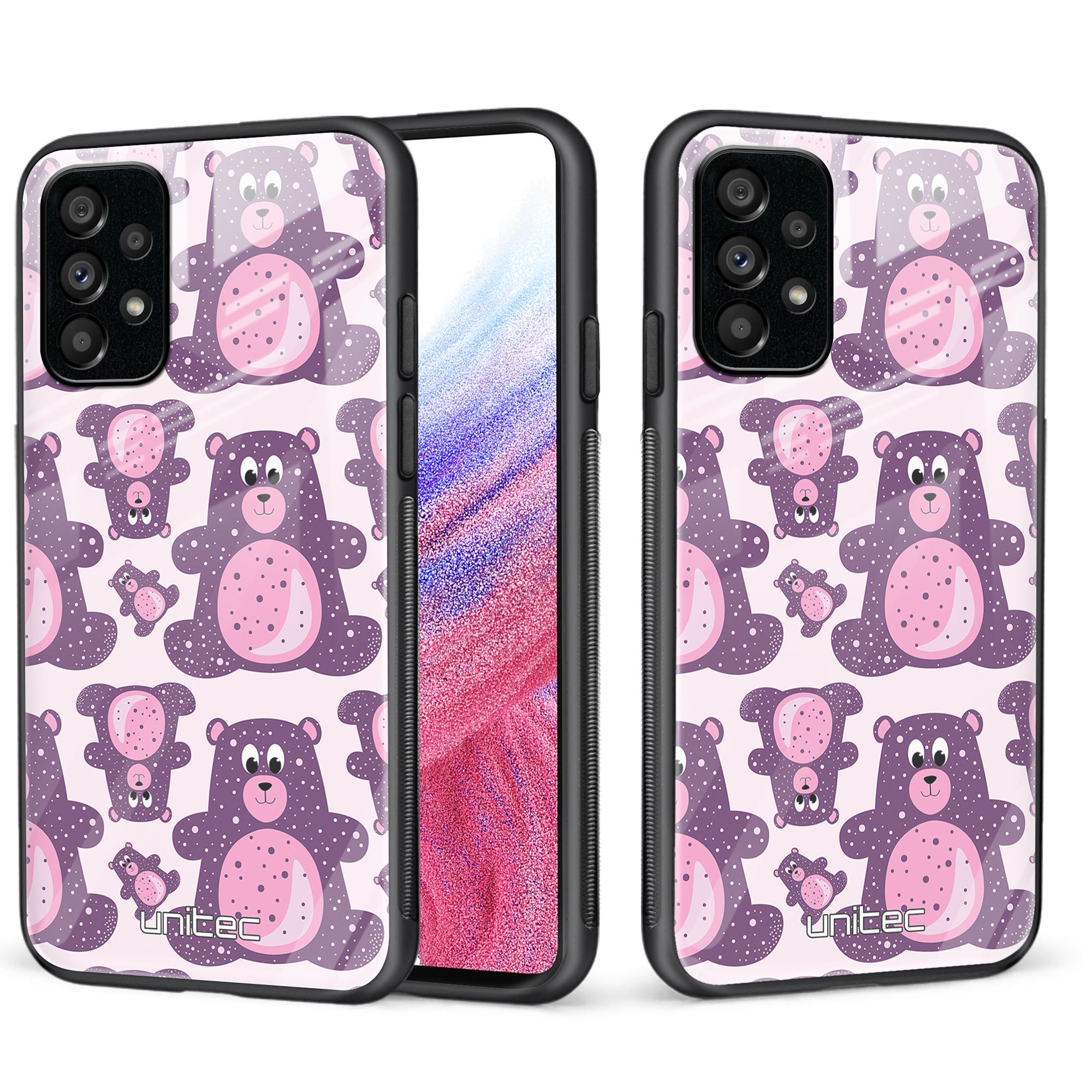 Samsung Galaxy A53 5G Unitec suojakuori, Purple teddy bear