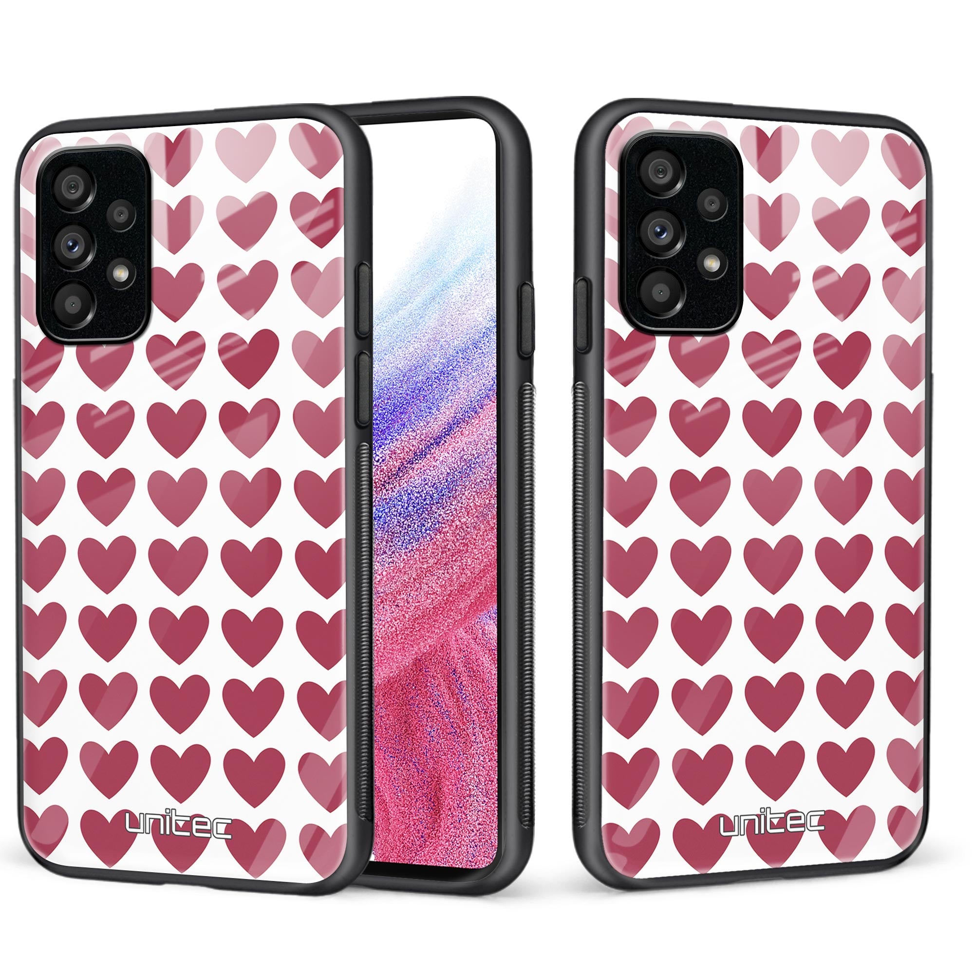 Samsung Galaxy A53 5G Unitec suojakuori, Red hearts