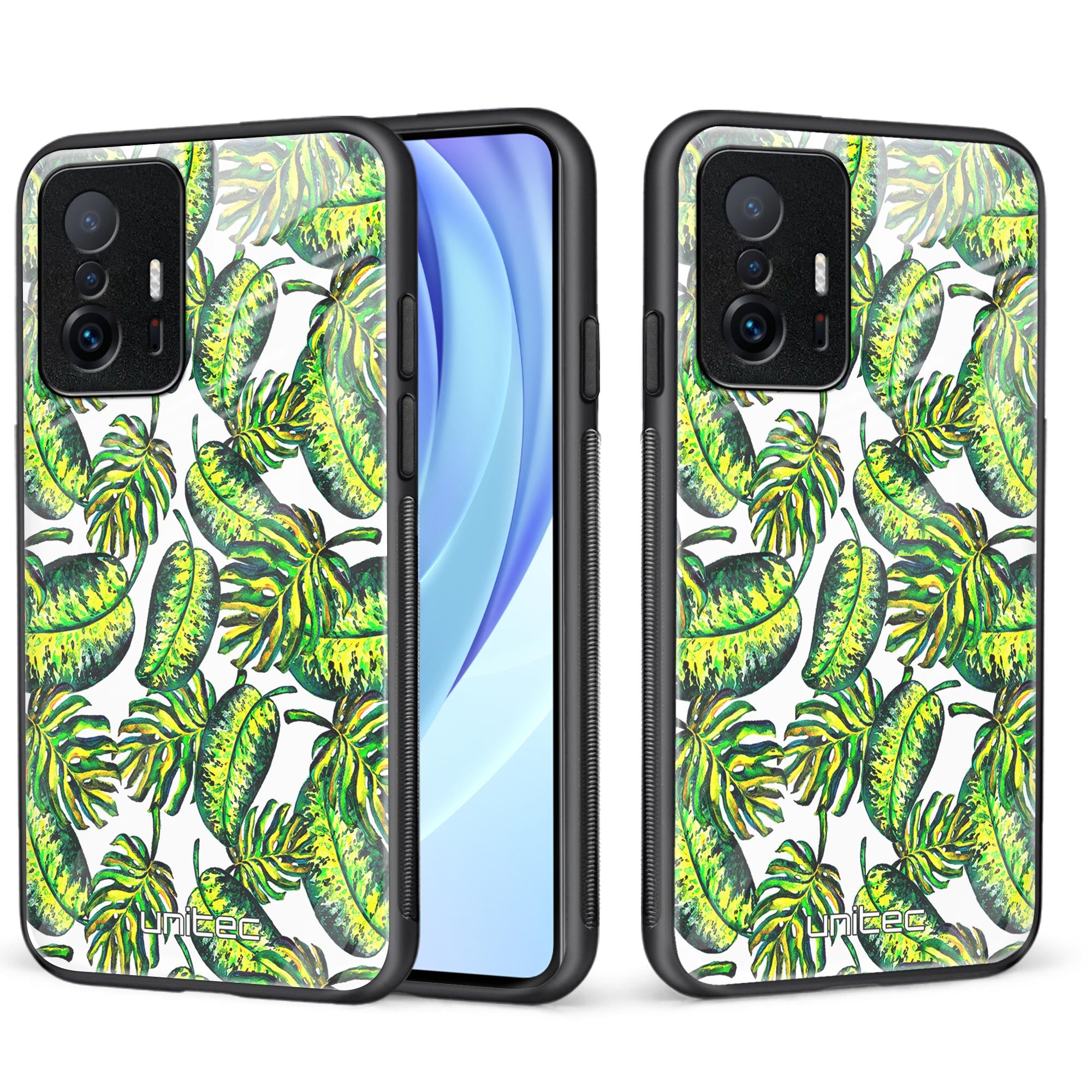 Xiaomi 11T 5G Unitec skyddsskal, Gröna växtblad