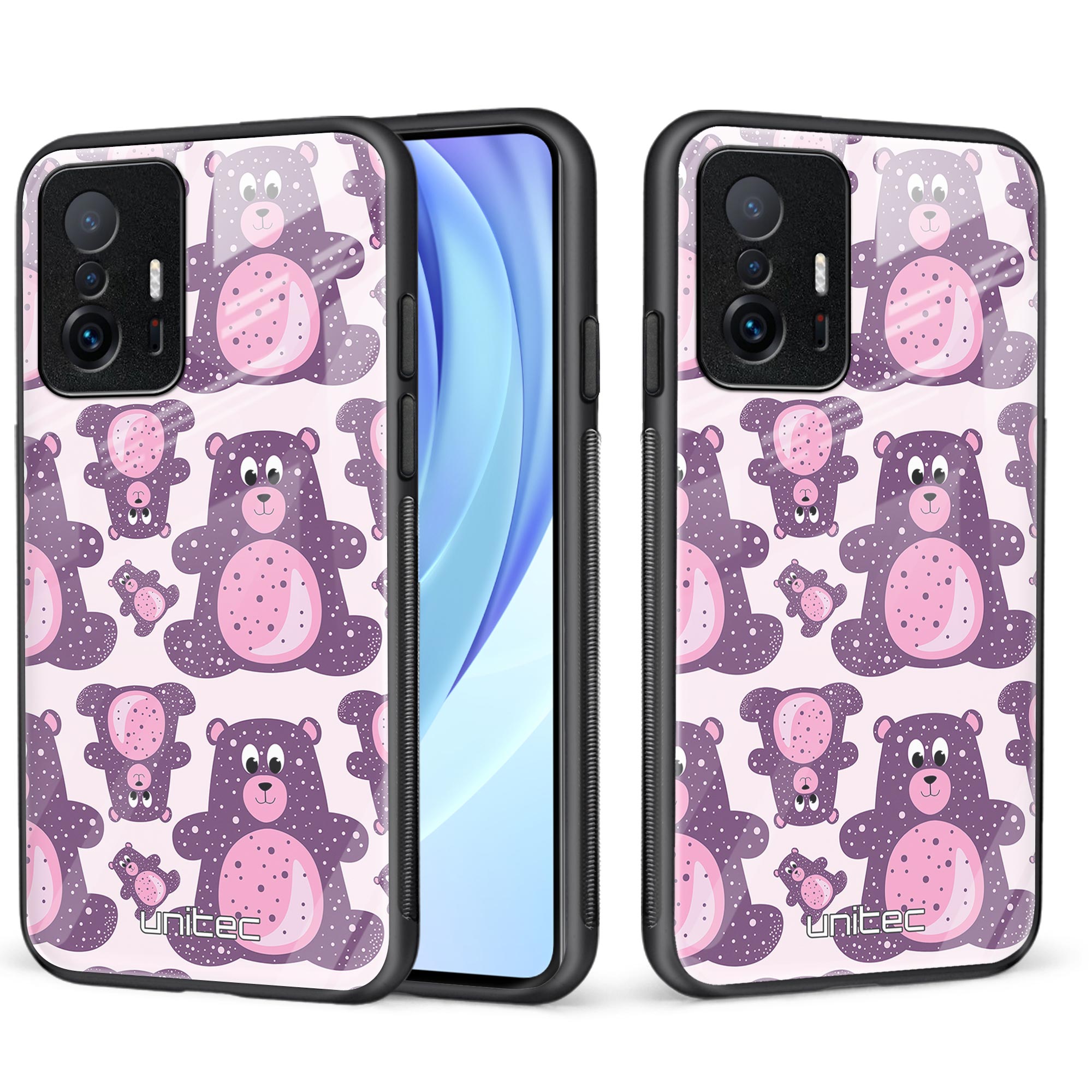 Xiaomi 11T 5G Unitec skyddsskal, Lila nallebjörn