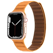 Apple Watch 42 / 44 / 45 mm Magneettinen Nahkaranneke - Oranssi