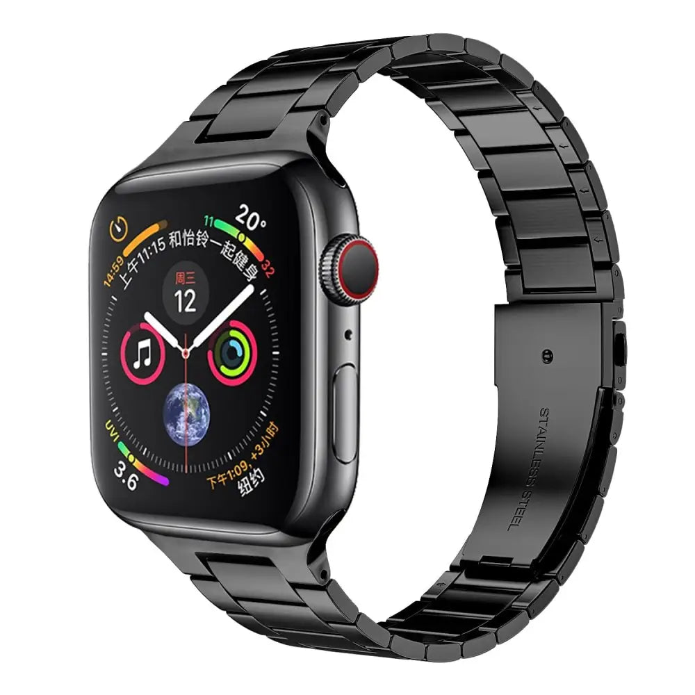 Apple Watch 38 / 40 / 41 mm Ranneke - ruostumaton teräs - Musta