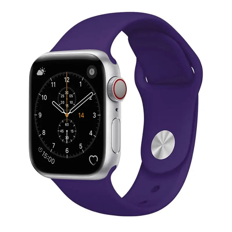 Apple Watch 38 / 40 / 41 mm Silikoniranneke - S/M - Violetti