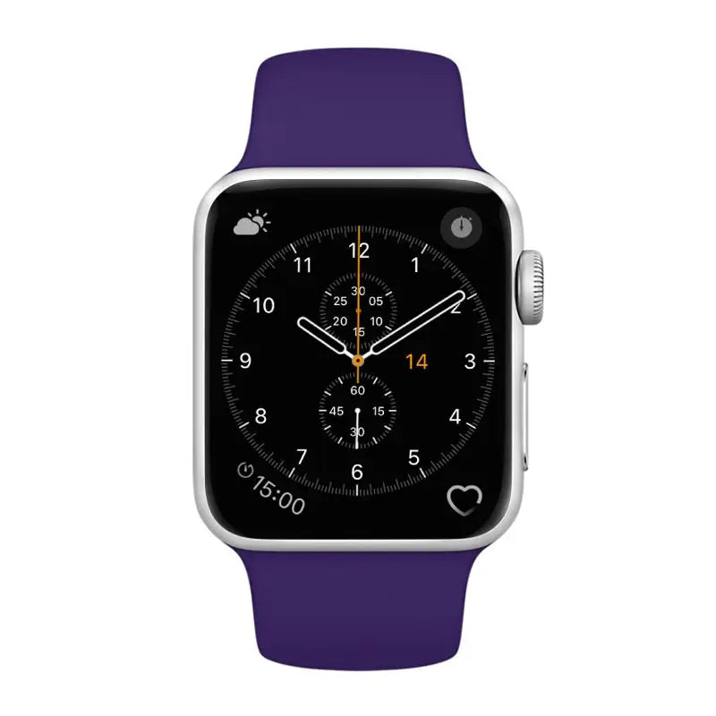 Apple Watch 38 / 40 / 41 mm Silikoniranneke - S/M - Violetti