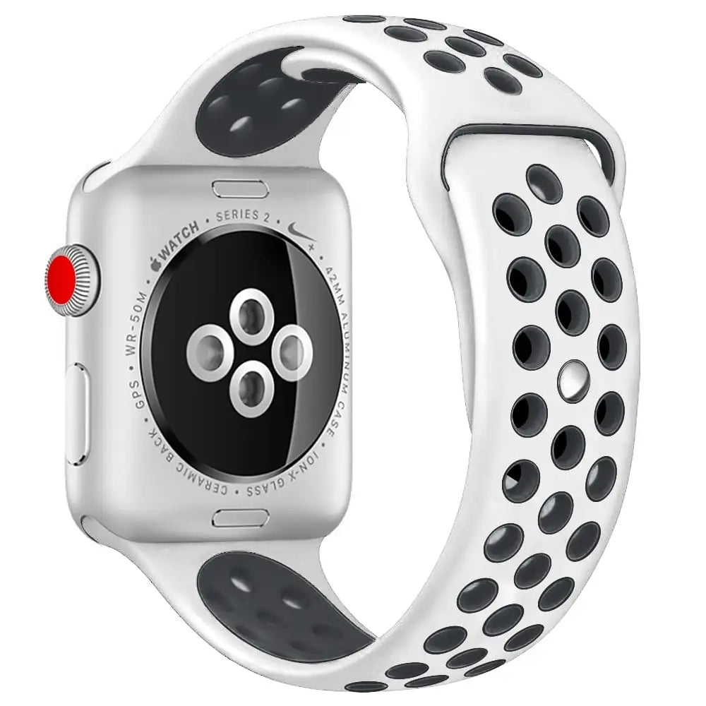 Apple Watch 38 / 40 / 41 mm Urheiluranneke - Valkoinen/Musta