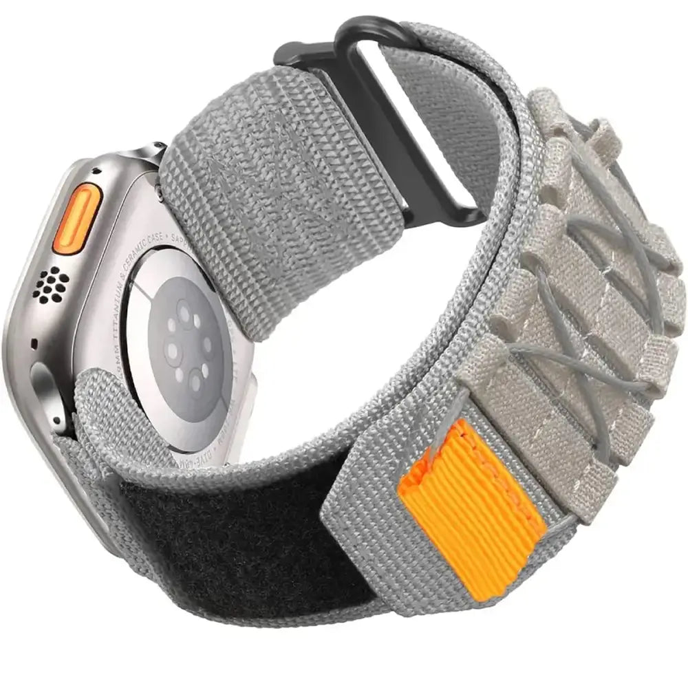 Apple Watch 42/44/45/49 mm Outdoor Nailonranneke - Harmaa