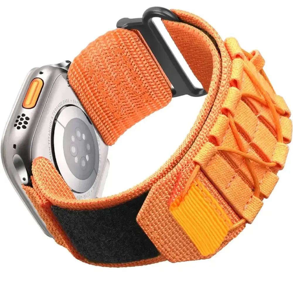 Apple Watch 42/44/45/49 mm Outdoor Nailonranneke - Oranssi
