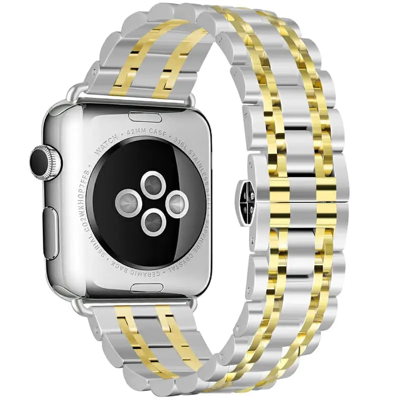Apple Watch 42 / 44 / 45 mm Metalliranneke - Hopea/Kulta