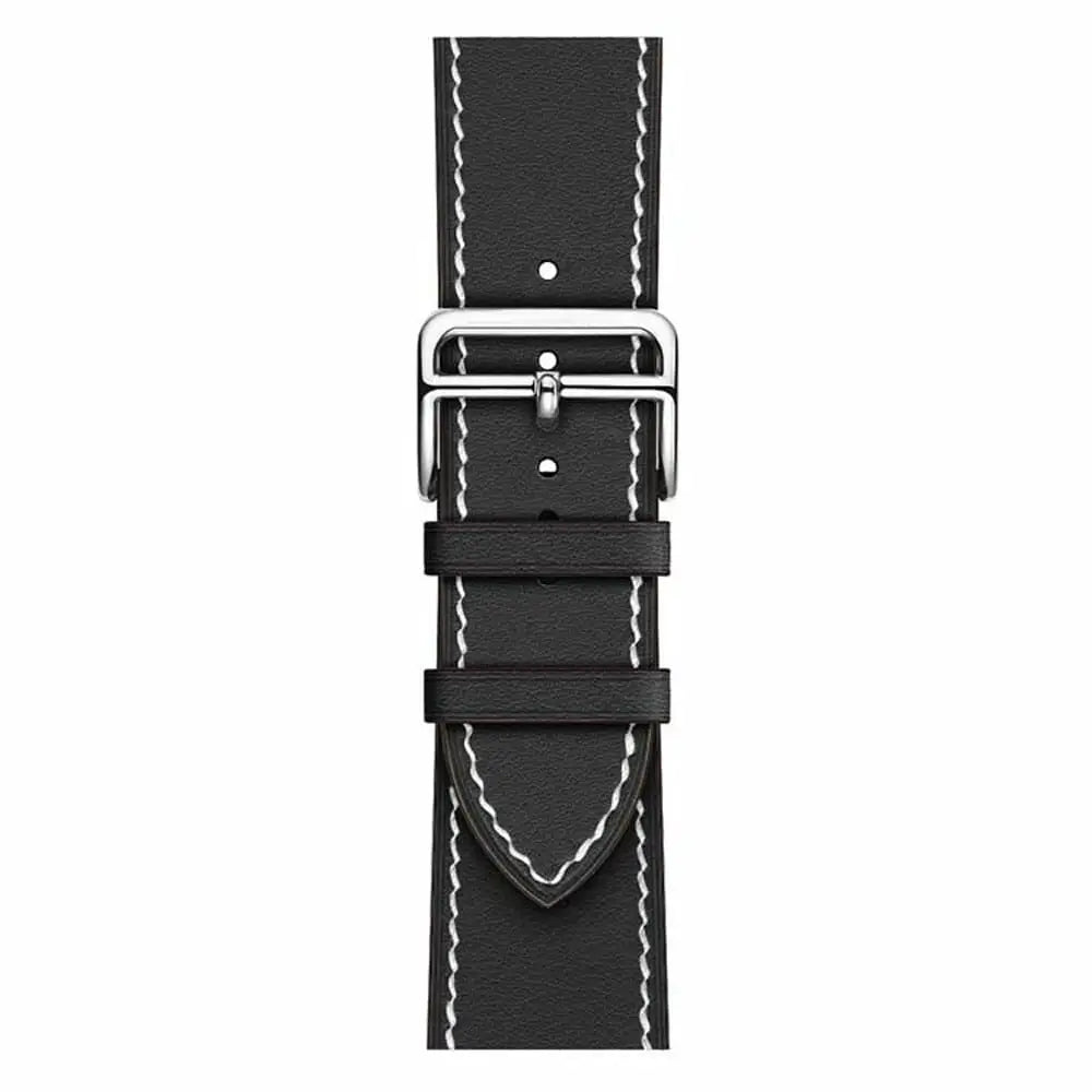 Apple Watch 42 / 44 / 45 mm Nahkaranneke - Musta