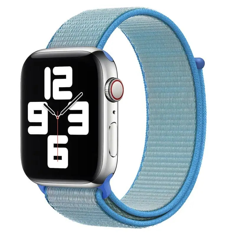 Apple Watch 42 / 44 / 45 mm Nylon ranneke - Vaaleansininen