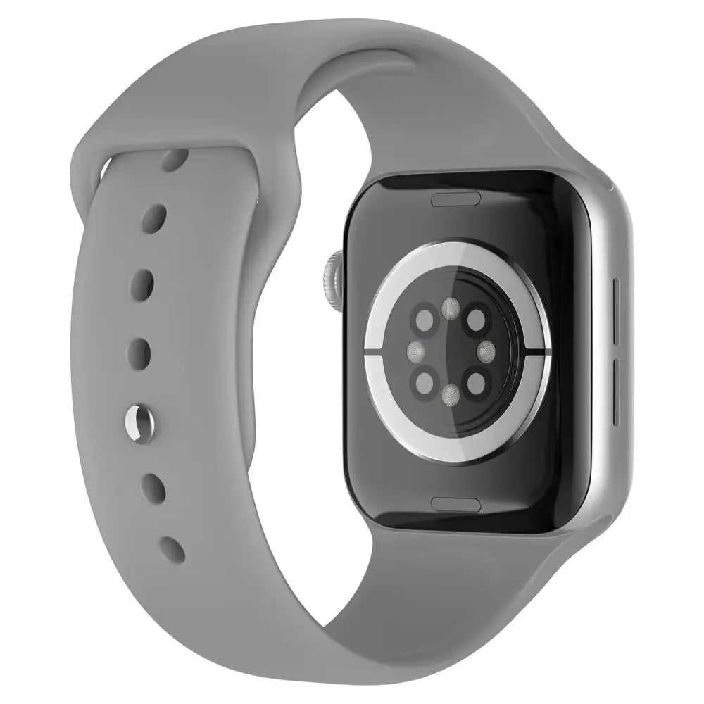 Apple Watch 42 / 44 / 45 mm Silikoniranneke - M/L - Vaaleanharmaa