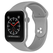 Apple Watch 42 / 44 / 45 mm Silikoniranneke - M/L - Vaaleanharmaa