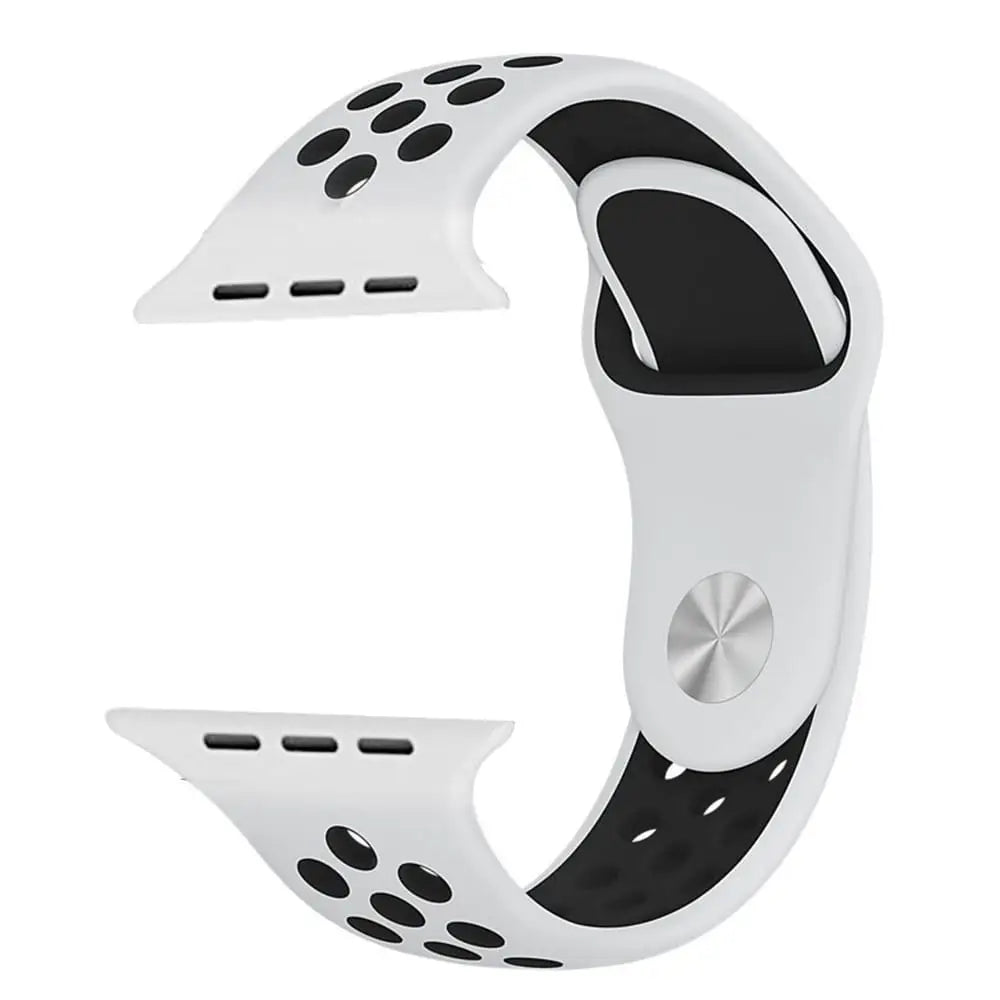 Apple Watch 42 / 44 / 45 mm Urheiluranneke - Valkoinen/Musta