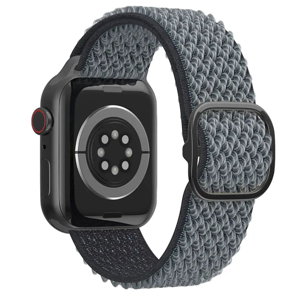 Apple Watch Joustava nailonranneke 42/44/45/49 mm - harmaa