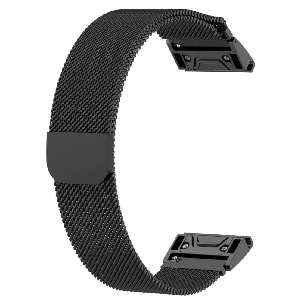 Musta verkkometalliranneke Garmin QuickFit Magneettinen 20mm Fenixin ja Descentin käyttöön