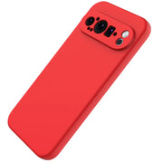 Punainen silikonikuori Google Pixel 9 Pro XL mukaansatempaavilla kameraleikkauksilla