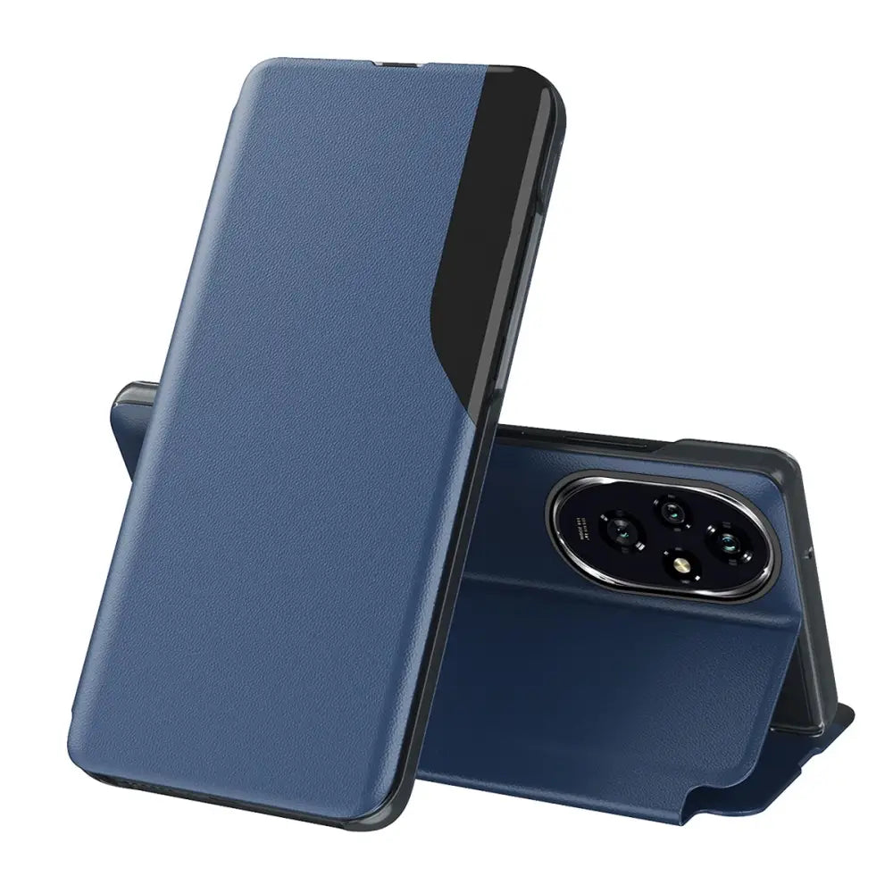 Navy blue Honor 200 Flip Suojakotelo with flip cover and camera cutout