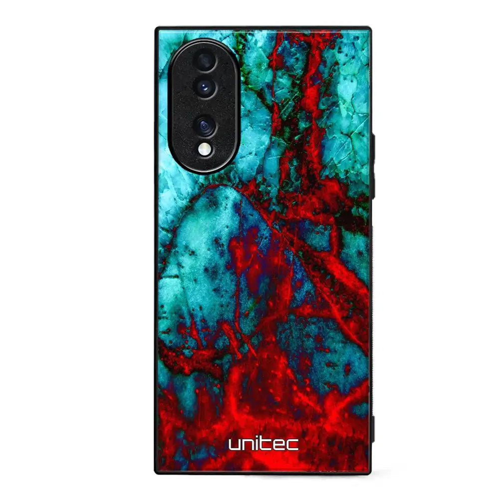Honor 70 marmori suojakuoret - Blue Red Marble - Ei