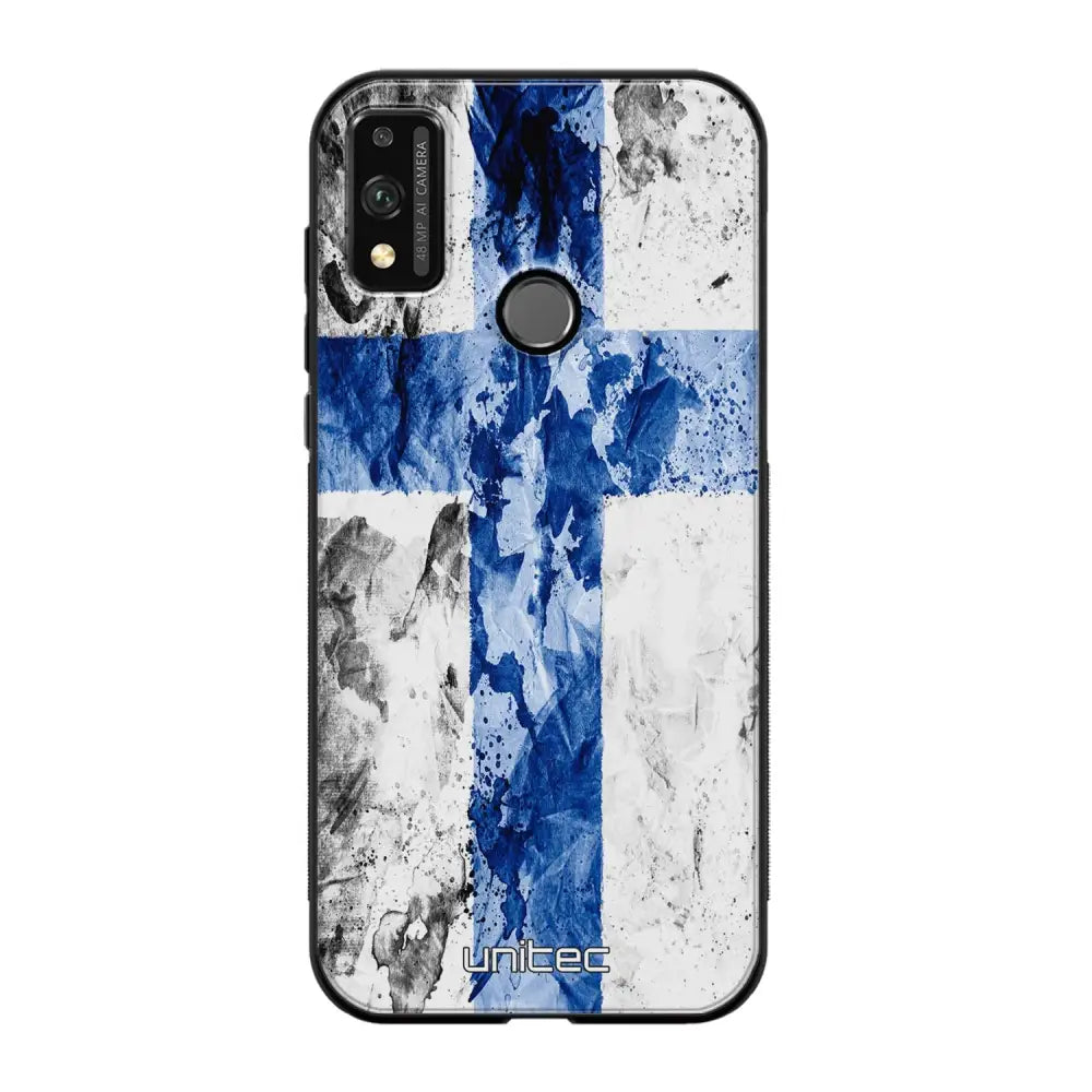 Honor 9X Lite suojakuoret - Painted Finnish Flag - Ei
