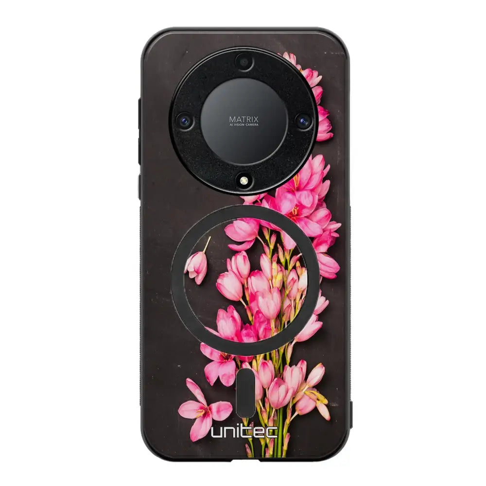 Honor Magic 5 Lite kukka suojakuoret - Pink Flowers